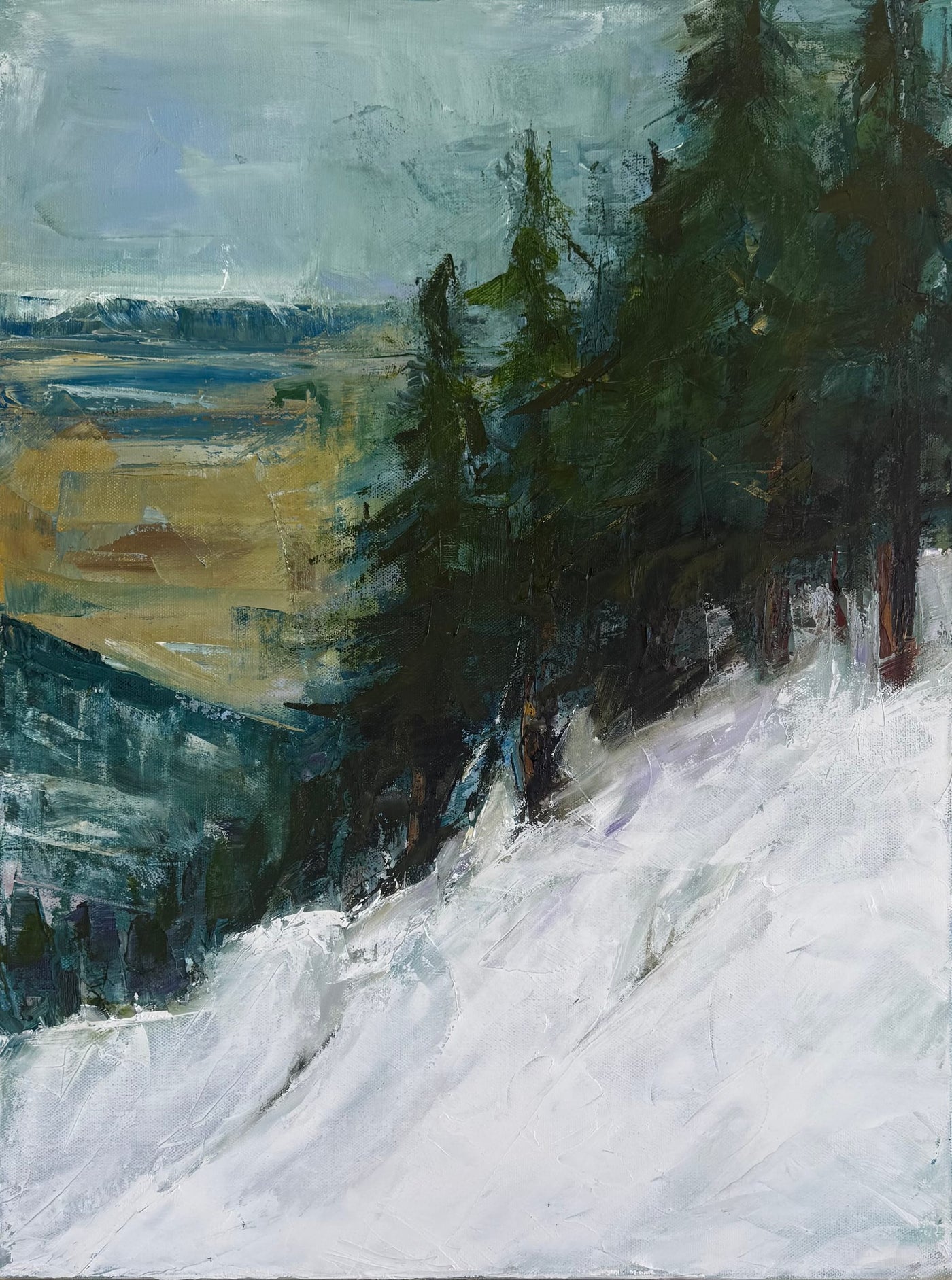 Where the Snow Holds its Breath, Oil on canvas by Agnieszka Pyszczak